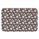 Watercolor White Daisy Pattern Print Indoor Door Mat