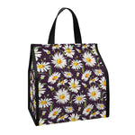 Watercolor White Daisy Pattern Print Insulated Lunch Tote