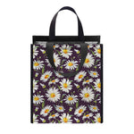 Watercolor White Daisy Pattern Print Insulated Lunch Tote