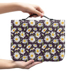 Watercolor White Daisy Pattern Print Leather Bible Cover