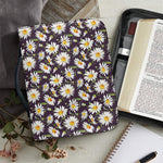 Watercolor White Daisy Pattern Print Leather Bible Cover