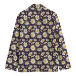 Watercolor White Daisy Pattern Print Men's Blazer