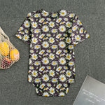 Watercolor White Daisy Pattern Print Men's Bodysuit