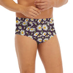 Watercolor White Daisy Pattern Print Men's Briefs