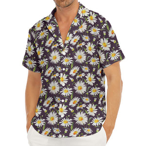 Watercolor White Daisy Pattern Print Men's Deep V-Neck Shirt