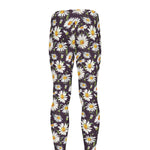 Watercolor White Daisy Pattern Print Men's leggings