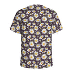 Watercolor White Daisy Pattern Print Men's Sports T-Shirt