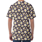 Watercolor White Daisy Pattern Print Men's Velvet T-Shirt