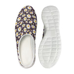 Watercolor White Daisy Pattern Print Mesh Casual Shoes