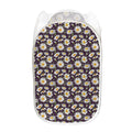 Watercolor White Daisy Pattern Print Mesh Laundry Hamper