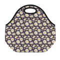 Watercolor White Daisy Pattern Print Neoprene Lunch Bag