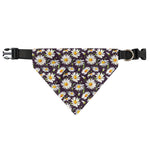 Watercolor White Daisy Pattern Print Over The Collar Dog Bandana