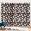 Watercolor White Daisy Pattern Print Pencil Pleat Curtains