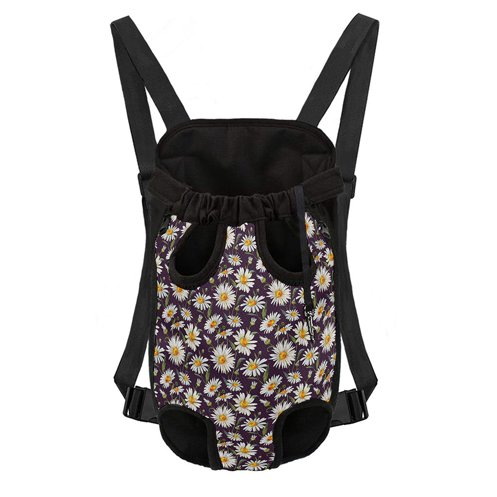 Watercolor White Daisy Pattern Print Pet Carrier Backpack