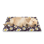 Watercolor White Daisy Pattern Print Pet Cooling Mat Cover