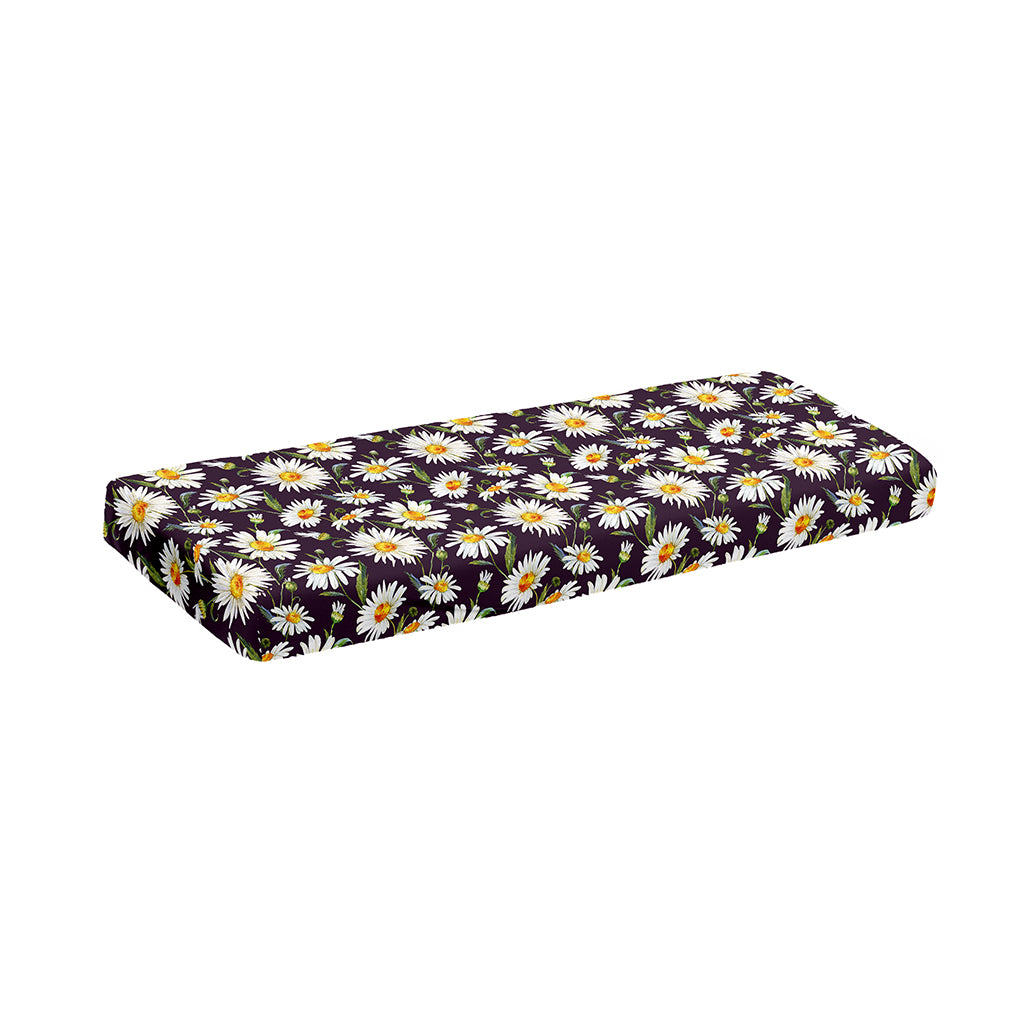Watercolor White Daisy Pattern Print Piano Keyboard Cover