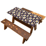 Watercolor White Daisy Pattern Print Picnic Table Cover