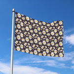 Watercolor White Daisy Pattern Print Polyester Flag