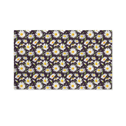 Watercolor White Daisy Pattern Print Polyester Flag
