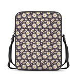 Watercolor White Daisy Pattern Print Rectangular Crossbody Bag