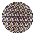 Watercolor White Daisy Pattern Print Round Floor Mat