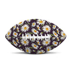 Watercolor White Daisy Pattern Print Rugby Ball