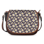Watercolor White Daisy Pattern Print Saddle Bag