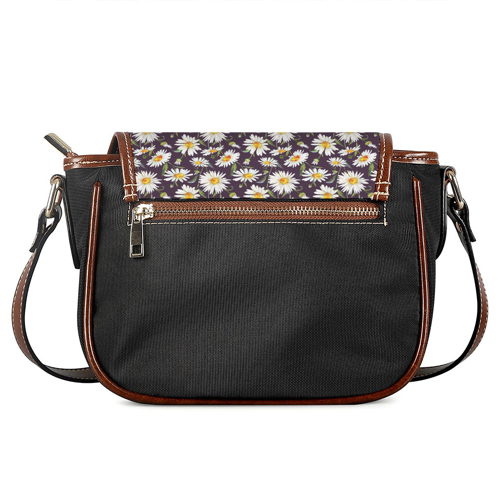 Watercolor White Daisy Pattern Print Saddle Bag