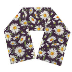 Watercolor White Daisy Pattern Print Scarf