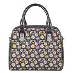 Watercolor White Daisy Pattern Print Shoulder Handbag