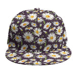 Watercolor White Daisy Pattern Print Snapback Cap