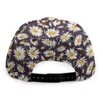 Watercolor White Daisy Pattern Print Snapback Cap