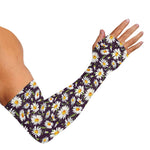 Watercolor White Daisy Pattern Print Sun Protection Arm Sleeves