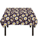 Watercolor White Daisy Pattern Print Tablecloth