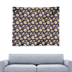 Watercolor White Daisy Pattern Print Tapestry