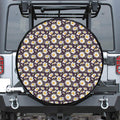 Watercolor White Daisy Pattern Print Tire Cover
