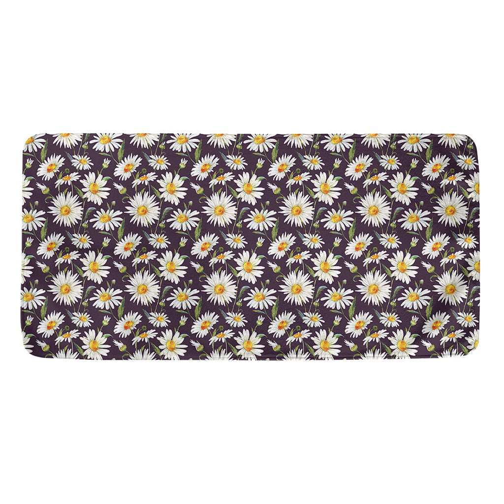 Watercolor White Daisy Pattern Print Towel
