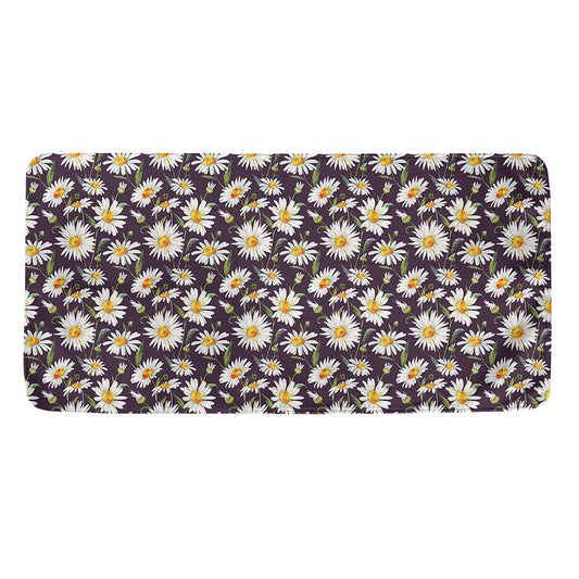 Watercolor White Daisy Pattern Print Towel