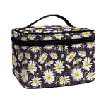 Watercolor White Daisy Pattern Print Travel Makeup Bag