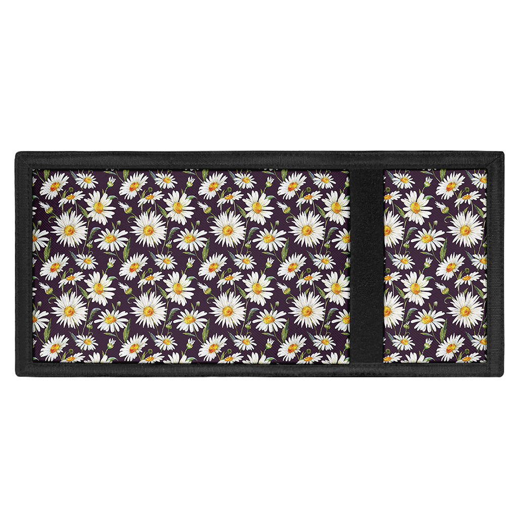 Watercolor White Daisy Pattern Print Trifold Wallet