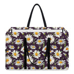 Watercolor White Daisy Pattern Print Utility Tote Bag
