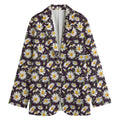 Watercolor White Daisy Pattern Print Women's Blazer