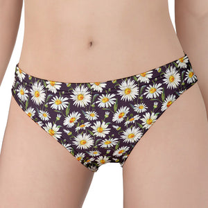 Watercolor White Daisy Pattern Print Women's Panties