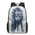 Watercolor Wolf Portrait Print 17 Inch Backpack