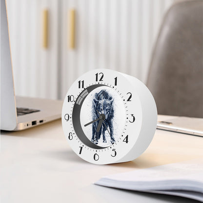 Watercolor Wolf Portrait Print Alarm Clock