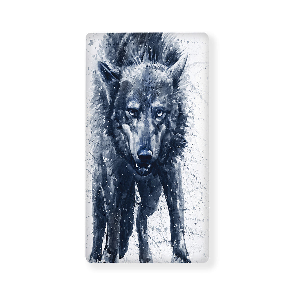 Watercolor Wolf Portrait Print Baby Crib Sheet