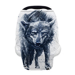 Watercolor Wolf Portrait Print Baby Seat Cover