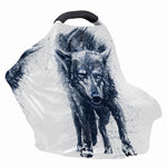 Watercolor Wolf Portrait Print Baby Seat Cover