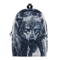 Watercolor Wolf Portrait Print School Backpack