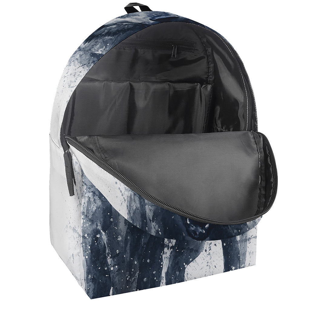 Watercolor Wolf Portrait Print Backpack